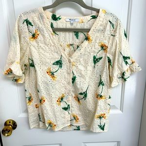 Madewell eyelet blouse size M